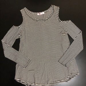 Striped Cold Shoulder Top